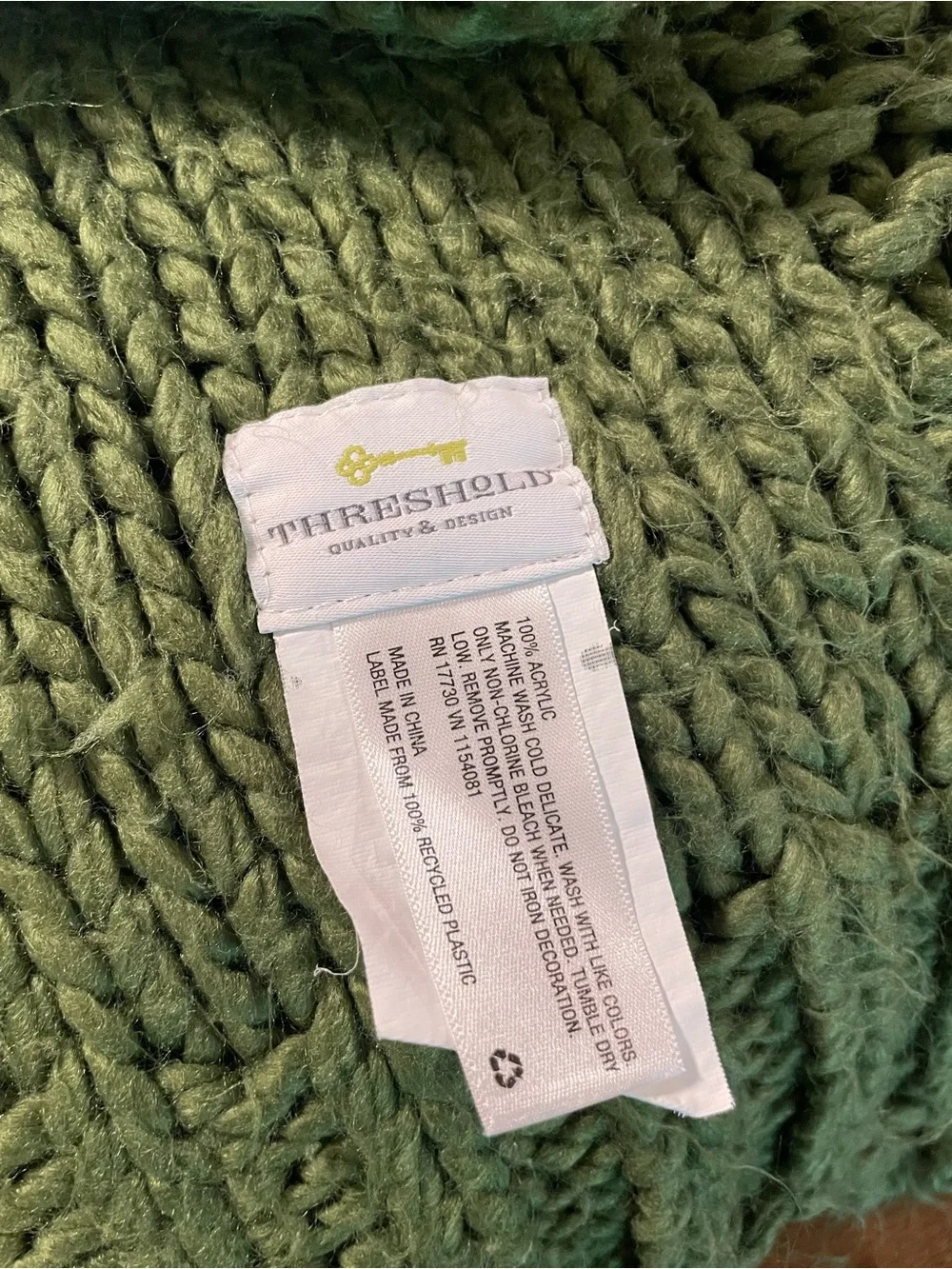 Threshold Olive Green Chunky Knit Poncho Sweater